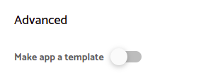 Make app a template