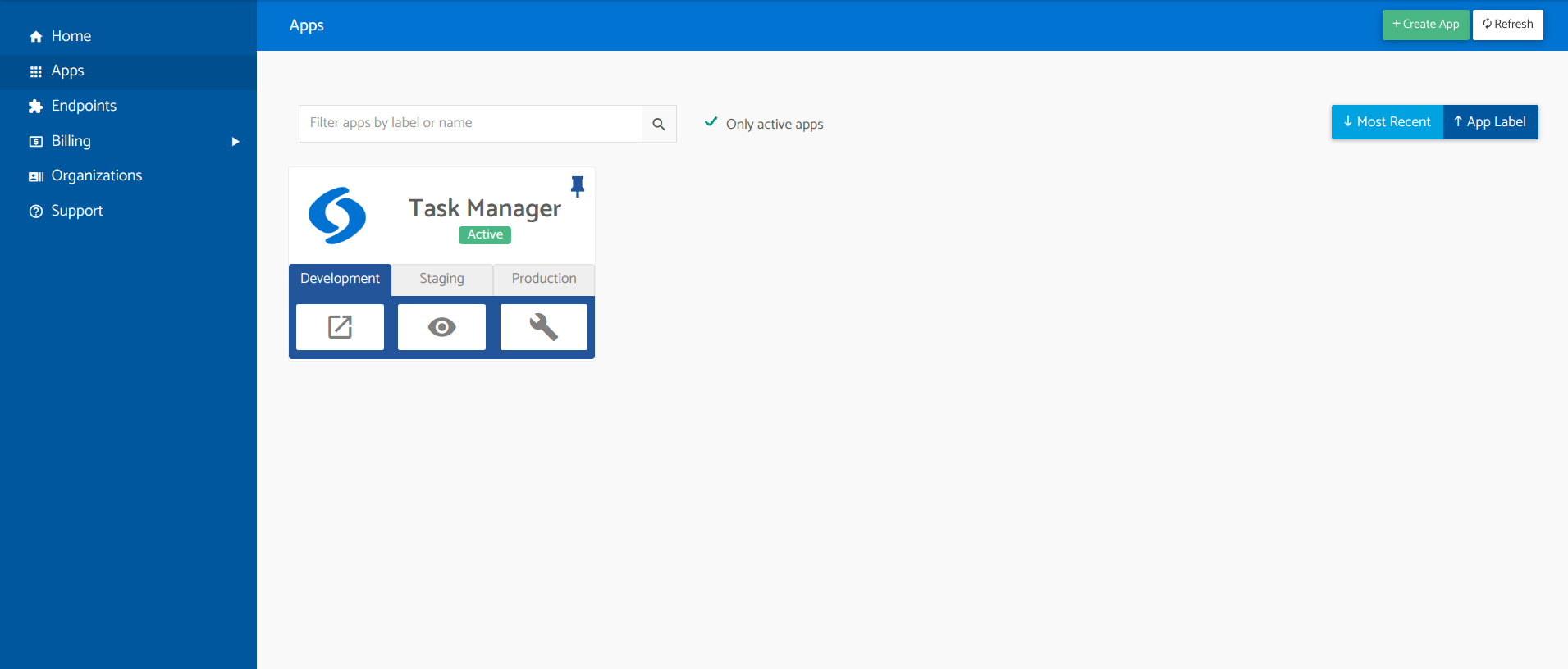 Apps page