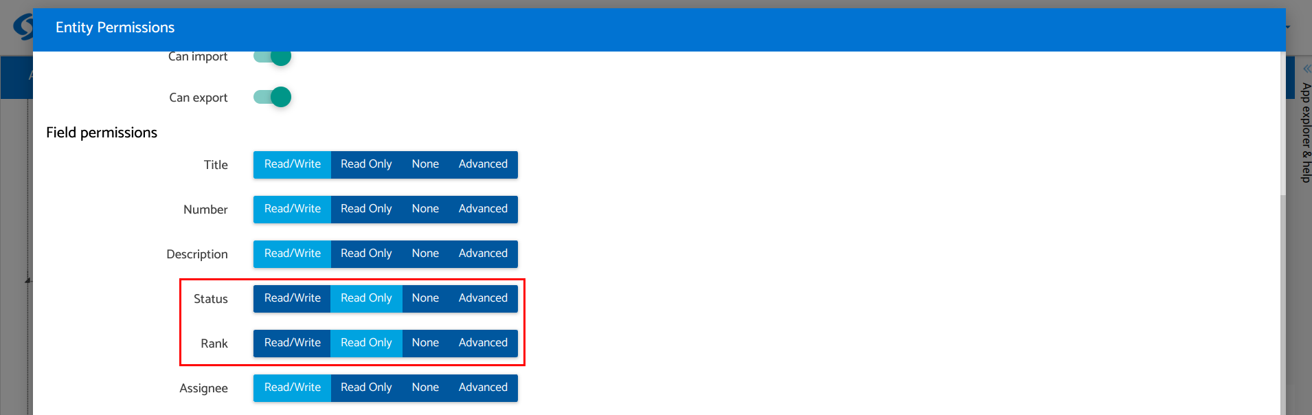 Field permissions